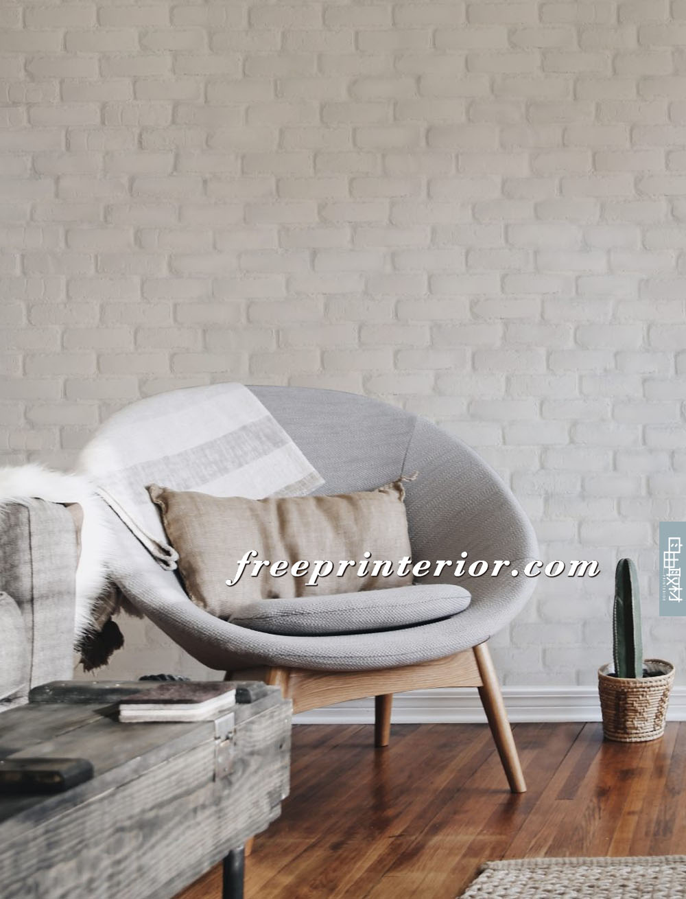 青白立面磚牆 自由取材客製化壁紙