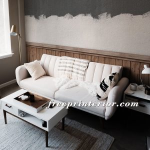 灰白水泥褐木板壁紙