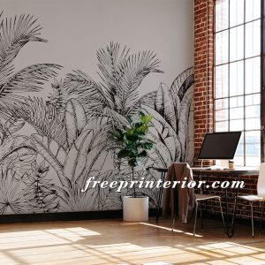 熱帶植物壁紙牆